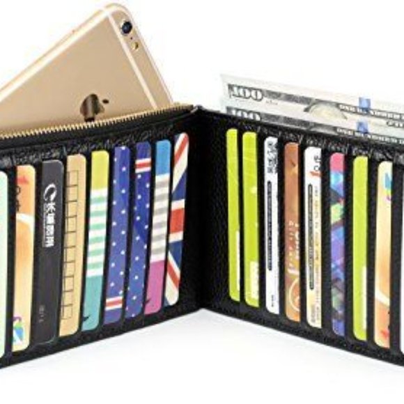 WOMENS BLACK LEATHER 20 CREDIT CARD ORGANIZER ! - Picture 8 of 8